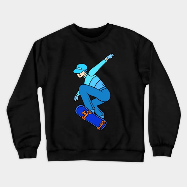 Cool skater boy Crewneck Sweatshirt by Andrew Hau